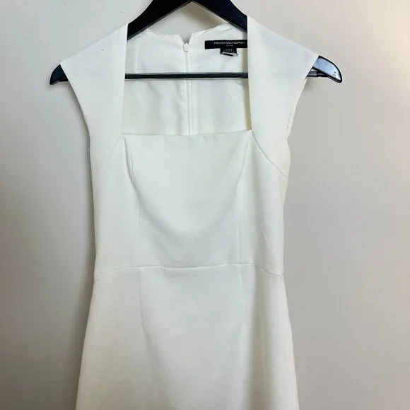 FRENCH CONNECTION Ruth Whisper A-Line Dress in Summer White Size US 2 - Picture 5 of 12
